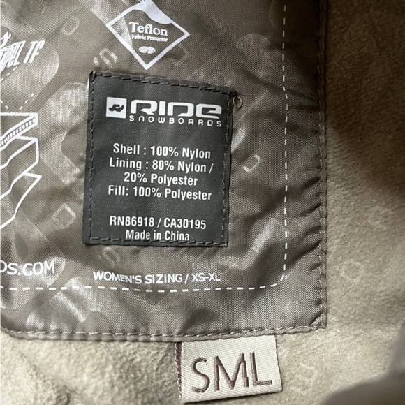 Ride Snowboards Light Beige Teflon Snowboarding Winter Snow Pants S - Picture 3 of 7